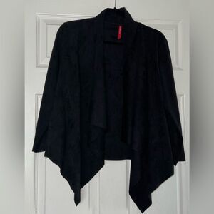Ruby Ribbon Black Faux Suede Super Soft Jacket Size Large EUC High Quality!